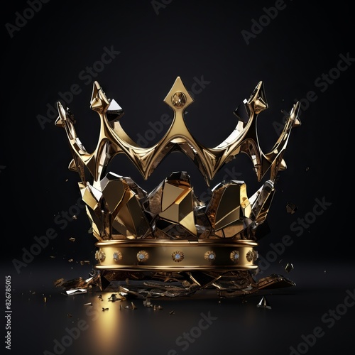 Gold crown on a black background.