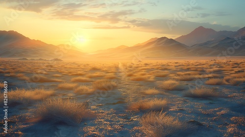 Landscape view of a desert landscape at dawn