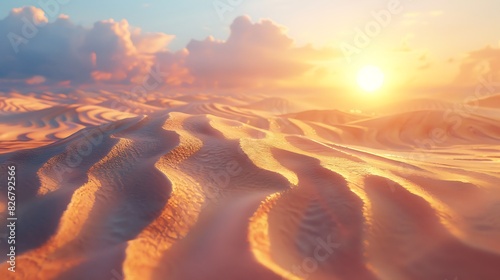 Fresh view of sand dunes under a blazing sun