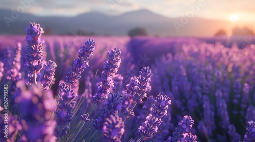 Fresh view of lavender fields in provence