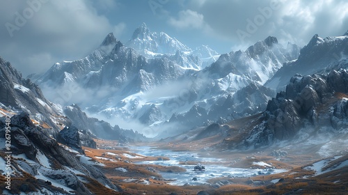 Fresh view of an ancient glacier winding through a mountain valley