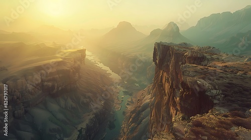 Fresh view of a viewpoint from the edge of a canyon