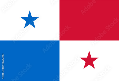 The flag of Panama. Flag icon. Standard color. 