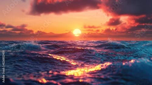 Sunrise over a faraway ocean