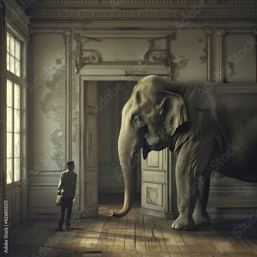elephant in the room metaphor. avoid to resolve obvious problem in business.