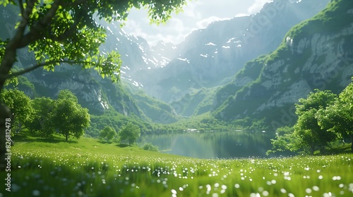 Fresh view of a lush green valley
