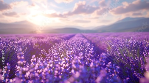 Fresh view of a lavender field in provence
