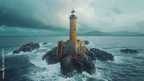 Fresh view of a historic lighthouse on a rocky coast