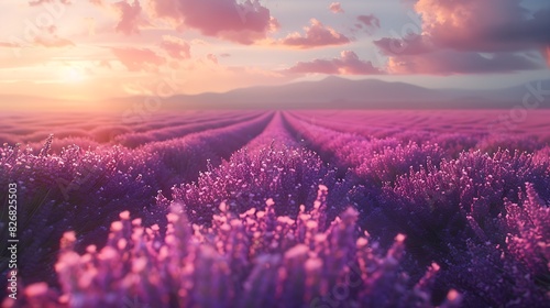 Rows of lavender stretching to the horizon
