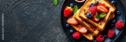 the concept of national french toast day, copy space