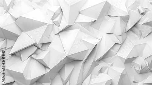 White polygon textured background.
