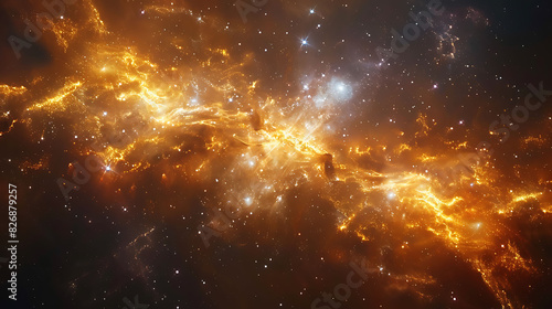 Prompt massive star forming region with new stars and celestial objects being born