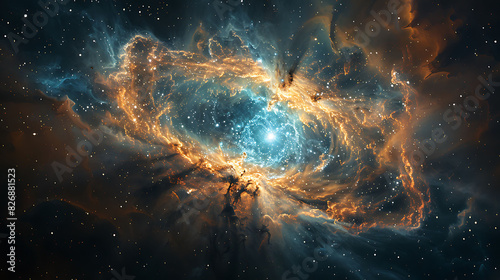 Prompt Crab Nebula with its complex structure and embedded celestial objects