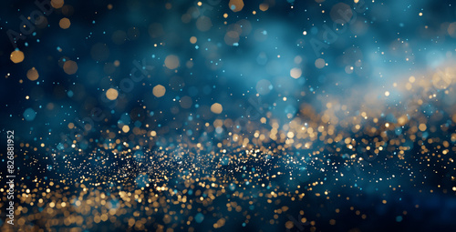 Blue gold and dust background