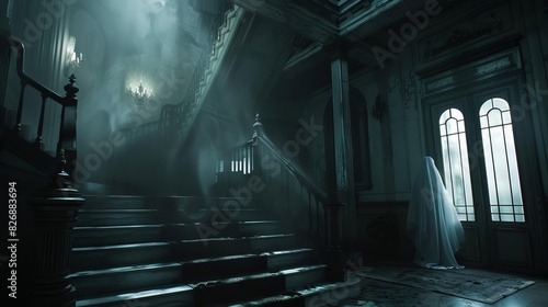 The ghostly resident of the mansion makes its presence known to all who dare to enter
