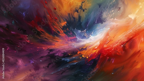 Evocative, emotive abstract painting with a sense of movement and energy