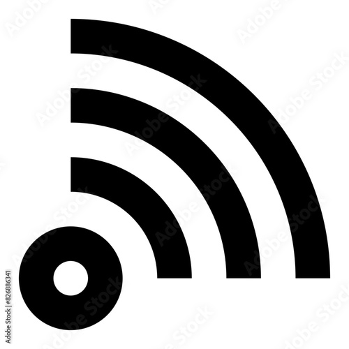 wifi signal rss line icon for user interface