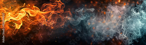 Fire Cracks Image Abstract background with orange and white flames of fire with dark background