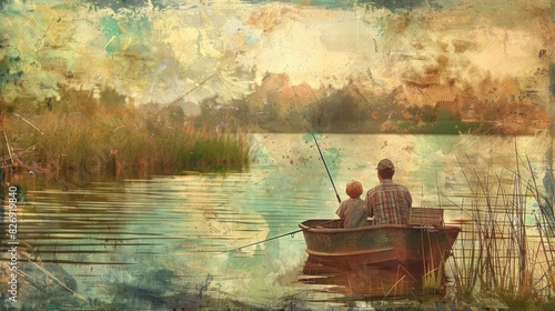 a man in a plaid shirt rowing a small boat on calm water
