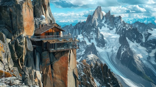 Scenic Overlook of the Alps from Aiguille du Midi Chamonix