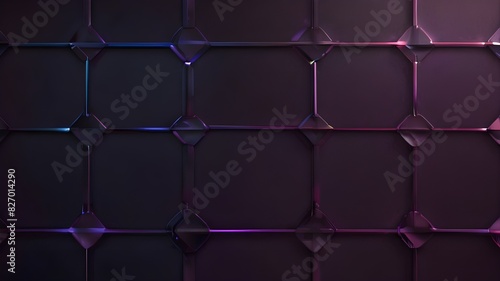 vector, simple wallpaper of subtle octagons with a thin neon purple banner Generative AI 