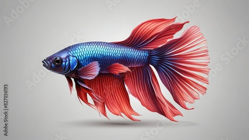 betta fish Double Tail or Double Tail Betta pink and blue with red