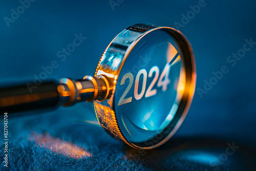 A magnifying glass is focused on the number 24