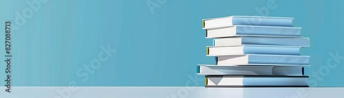 stacked white files in perfect order on a spotless surface, flat design, front view, minimal office, cartoon drawing, Analogous Color Scheme