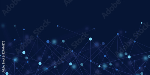 Abstract geometric background and connecting dots and lines. Global network connection. Digital technology with plexus background
