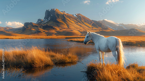 Beautiful Icelandic horse grazing in Iceland