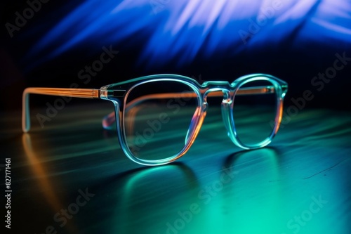 fashion eyeglass frames and light painting background