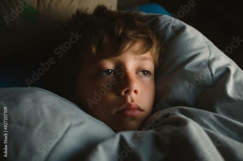 boy lying in bed