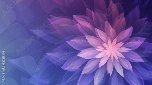 青紫の抽象的で幾何学的な花のグラフィックイラスト