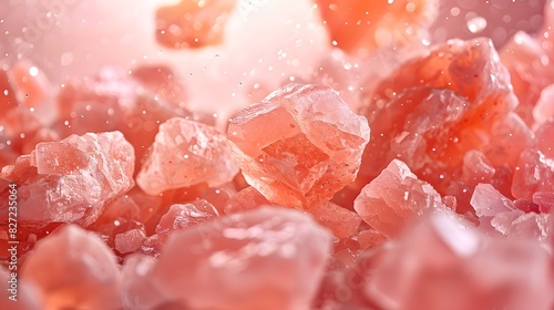  falling pink Himalayan salt crystals