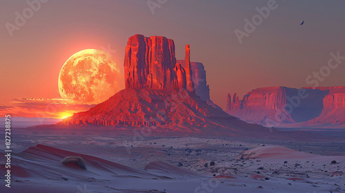 Sundown on the Buttes in Monument Valley