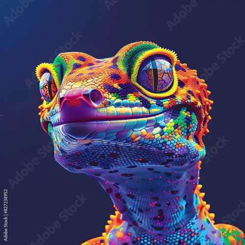 Vibrant Leopard Gecko A HyperDetailed Digital Art in K