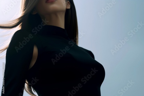 Cropped Woman in Black Dress