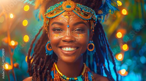 Vibrant carnival dancer in brazil