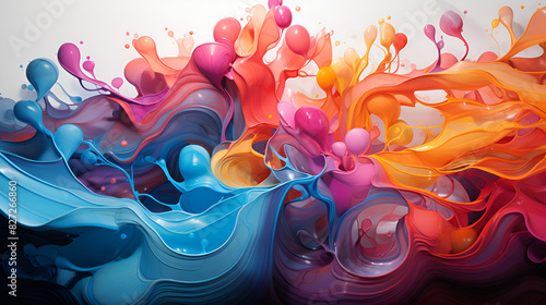 A canvas blooms into a vibrant symphony, splashes of color dancing with unrestrained emotion