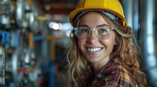 engineering checklist and electrician in house basement for inspection maintenance or electrical services technician smile and happy woman checking pipes for safety or security in home renovation