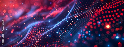 Abstract digital background with glowing dots and lines forming an intricate pattern, representing the complexity of data science in artificial intelligence technology,