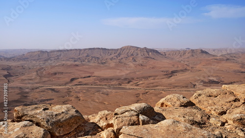 Makhtesh Ramon is a geological feature of the Israeli Negev Desert. Situated approximately 85 km south of the city of Beersheba, this landform represents the world's largest erosion circus. The format