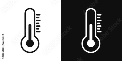 Thermometer half icon pack. Normal temperature vector sign.