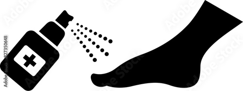 Foot disinfectant spray vector icon