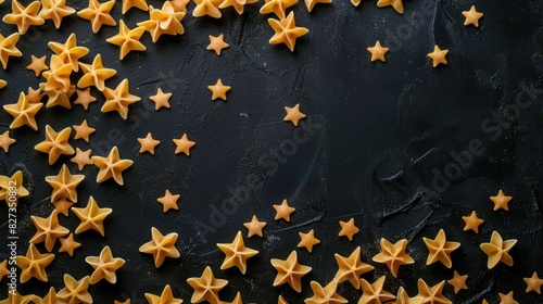 Top View Star Shaped Italian Pasta Background