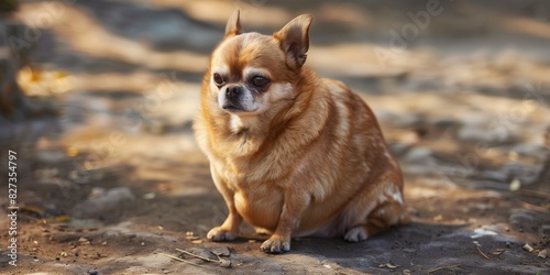 small overweighted brown dog 