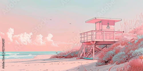 Lifeguard Station by the Ocean