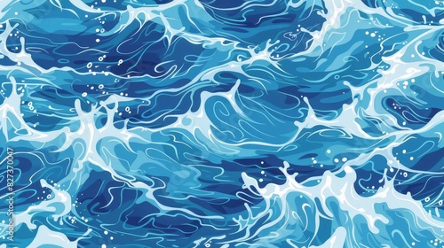 Seamless blue pattern inspired by water and sea, perfect for fabric and surface design.