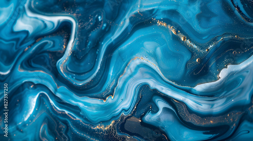 The image is a blue and gold swirl that looks like a wave