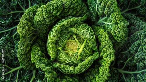 Fresh savoy cabbage as background